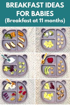 four trays filled with different types of food