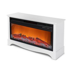 LifeZone Electric Infrared Quartz Standing Fireplace Heater, White - Super Arbor Floor Heater, Standing Fireplace, Baseboard Heating, House Heating, Fireplace Heater, Infrared Heater, White Heat, Humble Abode, Baseboards