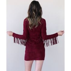 Beautiful Suede Dress That Zips Up In The Back Deep V Neck With Fringe Sleeves Fringe Sleeves, Suede Mini Dress, Dress With Fringe, Honey Punch, Suede Dress, Purple Black, Deep V Neck, Purple And Black, Color Purple