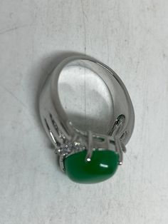 Vintage Lucky Green Nephrite Jade ring Fun jade is color enhanced Large green nephrite jade Ornate German Silver Vintage ring, does not tarnish, NOT sterling Size 5.5, 5.75, 6.25, 6.5 6.75, 7.75, and 9.25 All rings are shipped free in the US in a nice gift box. Check out our over a THOUSAND great reviews Engraving is $4 per letter and is not always perfect depending on the piece. It can take a few days if the jeweler is busy. This is payable to Paypal Judithsltd@gmail.com Lucky Green, Nephrite Jade, Jade Ring, German Silver, Ring Photos, Vintage Ring, Lovely Gift, Vintage Rings, Turquoise Ring