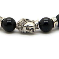 Buddha Black Beaded Bracelet | Tropical Jewelry - Makana Hut Buddha Black, Black Buddha, Buddha Bracelet Beads, Black Beaded Bracelet, Tropical Jewelry, Buddha Beads, Black Beaded Bracelets, Spiritual Enlightenment, Black Stone