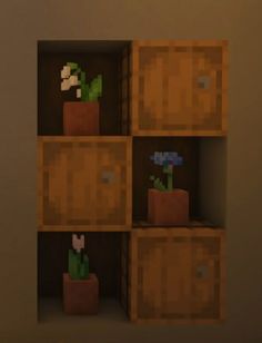 an image of a shelf with some plants in it