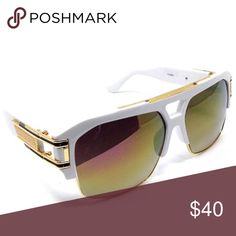 Men’s white & gold playboi sunglasses *NEW* Men’s white & gold playboi sunglasses *NEW*   metal frame plastic lens non-polarized Lens width: 57 millimeters Lens height: 48 millimeters Bridge: 15 millimeters Arm: 126 millimeters 100% UV Protection Accessories Sunglasses White Sunglasses With Mirrored Lenses For Streetwear, White Mirrored Sunglasses For Streetwear, White Polarized Sunglasses For Streetwear, White Tinted Sunglasses For Streetwear, Modern White Sunglasses For Streetwear, New Metal, Colored Sunglasses, Accessories Sunglasses, New Man