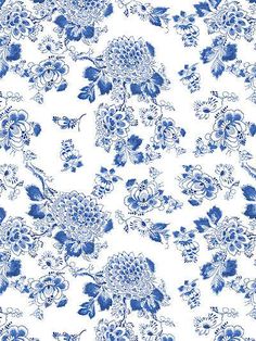 a blue and white floral pattern