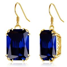 PRICES MAY VARY. Exquisite Blue Sapphire Earrings: Featuring stunning, genuine blue sapphire gemstones that captivate with their deep, mesmerizing color. Timeless Elegance: Crafted in a classic design that highlights the natural beauty of the blue sapphires, perfect for adding a touch of sophistication to any outfit. Premium Quality: Made with high-quality materials such as sterling silver or gold, ensuring durability and lasting shine. Hypoallergenic and Comfortable: Designed for sensitive ears Sapphire Blue Earrings For Gift, Blue Sapphire Earrings For Gift, Sapphire Earrings For Pierced Ears, Sapphire Earrings As A Gift, Pierced Sapphire Earrings As Gift, Sapphire Gemstone Drop Earrings, Blue Sapphire Earrings, Strong Symbol, Chakra Alignment