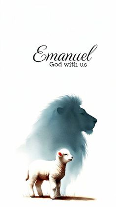 an image of a sheep and a lion with the words enamoul god with us