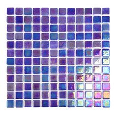 a blue and purple mosaic tile pattern on a white background