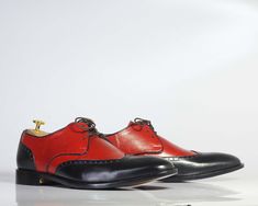 Luxury Multicolor Leather Wingtip Shoes, Luxury Leather Wingtip Shoes With Red Sole, Luxury Slip-on Wingtip Leather Shoes, Luxury Wingtip Slip-ons With Leather Sole, Slipon Shoes, Lace Up Dress, Handmade Leather Shoes, Black Wings, Brogue Shoes