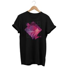 "Vaporwave aesthetic design with Retro Pink Sunset. Futuristic Street Fashion for teens, teen girls, boys, men & women who love synthwave & retrowave clothing. Streetwear fashion outfit for 80's and 90's Japan urban apparel fans. Do you prefer a different color print or color t-shirt? No problem, send me a message with your request so i can confirm and print it as YOU like. Do you want one of the prints on hoodies, kids sizes or a specific garment? just contact me and i will contact you 90s Inspired Black Graphic T-shirt, 90s Inspired Black Graphic Print T-shirt, 90s Inspired Black T-shirt With Graphic Print, 90s Graphic Design Crew Neck Shirt, 90s Graphic Crew Neck Shirt, Retro Short Sleeve Shirt With Graphic Design, 90s Inspired Graphic Print Short Sleeve T-shirt, 90s Inspired Short Sleeve T-shirt With Screen Print, Black T-shirt With Retro Print Crew Neck