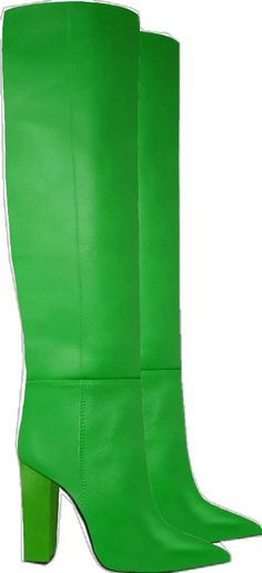 Green Fitted Winter Boots, Fitted Green Winter Boots, Green Platform Boots For Spring, Green Fall Party Boots, Green Boots For Fall Party, Green Leather Winter Boots, Green Knee-high Heeled Boots, Green Knee-high Party Boots, Green Round Toe Platform Boots For Winter