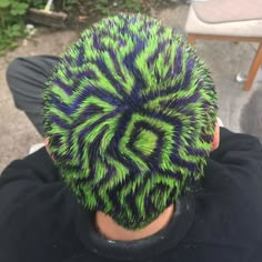 Halloween Hair Buzzcut, Thermal Hair Dye, Green And Black Hair Men, Buzzcut Hair Dye Art Men, Buzz Cut Dyed Hair Men, Buzz Cut Colored Hair, Buzzcut Hair Dye Art, Colored Hair Men, Buzz Cut Hair Dye