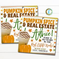 Fall Realtor Pop By Tag, Pumpkin Spice and Real Estate Advice, Coffee Small Business Marketing Client Referral Printable, Editable Template Business Marketing Gifts, Fall Business, Mortgage Advice, Business Promo, Marketing Gift, Healthcare Marketing, Client Appreciation, Real Estate Advice, Tag Print