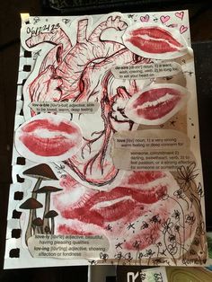 a piece of paper that has been altered to look like the human heart and lungs