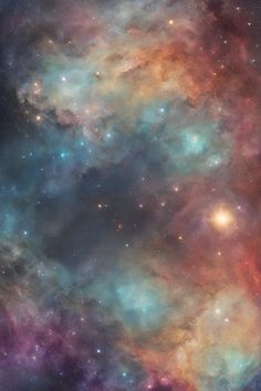 an image of some very pretty stars in the night sky with many colors and shapes