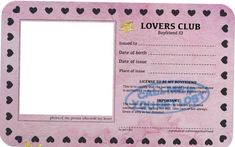 a pink card with hearts and stars on the front, is shown in this image