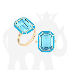 Blue Topaz & Turquoise Inlay Emerald Cut Ring – Goshwara Emerald Cut Ring Set, Emerald Cut Ring, Lapis Lazuli Jewelry, Emerald Cut Rings, Lapis Lazuli Ring, Pendant Rings, Blue Topaz Ring, Blue Rings, Ring Collections