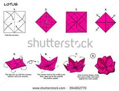 step by step instructions to make origami flowers with pictures for kids and adults