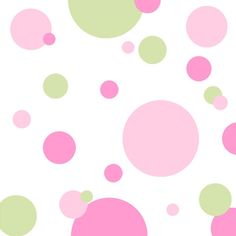 an abstract background with pink, green and purple polka dots on a white wallpaper