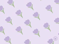 purple flowers with green stems on a light purple background that is seamless and can be used for wallpaper or fabric