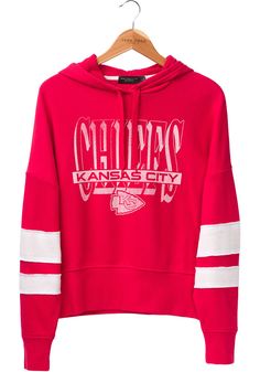 Junk Food Clothing Kansas City Chiefs Womens Red Striped Hooded Sweatshirt Food Clothes, Red Long Sleeve, Kansas City Chiefs, Junk Food, Striped Long Sleeve, Long Sleeve Hoodie, Kansas City, Royals, Hooded Sweatshirt