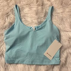 Nwt, Lululemon Align Tank, Size 14, Icing Blue, Bra Cups Included, A/B Cups. Blue Top For Summer Pilates, Blue Summer Tops For Pilates, Casual Blue Sports Bra For Yoga, Blue Sports Bra For Yoga In Spring, Blue Seamless Activewear For Spring, Blue Functional Activewear For Spring, Spring Blue Seamless Activewear, Blue Sports Bra For Light Exercise In Summer, Blue Go-dry Sports Bra For Summer