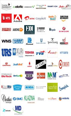 many different logos are shown together on this page to describe the company's name