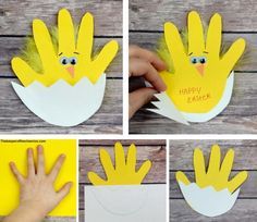 handprinted easter card made out of paper