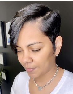 Very Short Relaxed Hair, Long In Front Short In Back Hair, Styles For Short Relaxed Hair, Short Relaxed Hair Styles, Easy Hairstlyes, Black Hair Short Hairstyles, Short Relaxed Hairstyles Pixie Cuts, Chinese Bob, Short Relaxed Hair