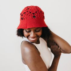 Our Beachly Crochet Summer Bucket Hat is the must-have accessory of the summer. This lightweight yet durable hat is perfect to add some texture to your summer look while shielding your face from the sun. Available in cream, rust and black, this highly detailed crochet hat is sure to turn heads and complete all your favorite looks. Measurements: 18" Circumference 2" Brim Comes in Black, Rust, Cream Lightweight Crochet Hat For Warm Weather, Adjustable Lightweight Crochet Hat For Warm Weather, Red Brimmed Crochet Hat For Beach, Lightweight One Size Crochet Hat With Short Brim, Lightweight Crochet Hat With Short Brim, Red Brimmed Crochet Hat For Summer, Summer Lightweight Crochet Hat, Lightweight Summer Crochet Hat, Lightweight Adjustable Summer Crochet Hat