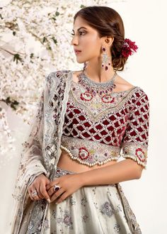 Designer Wedding Lehnga Choli with Embroidery – Nameera by Farooq Bridal Gharara, Nameera By Farooq, Floral Lehenga, Cultural Fashion, Lehnga Dress, Raw Silk Fabric, Traditional Bride, Pakistani Bridal Dresses, Pakistani Bridal Wear