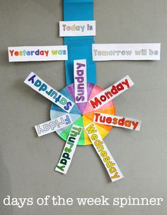 a bulletin board with words on it that spell out the word, today is wednesday