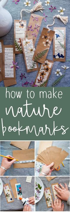 how to make nature pootmarks with paper and crafting supplies on the table