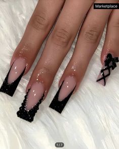 Pink And Black Nails, Nagel Tips, Coffin Press On Nails, Nail Tip, Unique Acrylic Nails, Matte Pink, Nail Forms, Short Acrylic Nails Designs