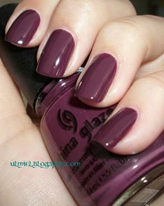 China Glaze Nail Polish Colors, Shellac Designs, Glaze Nail Polish, China Glaze Nail Polish, Nail Polish Colors Fall, Pretty Nail Colors, Purple Nail