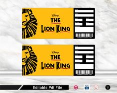 the lion king movie ticket template