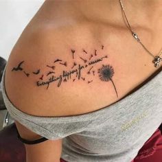 62 Eye-Catching Dandelion Tattoos Dandelion Tattoos, Cool Shoulder Tattoos, Tattoos Infinity, Bone Tattoos, Mommy Tattoos, Tasteful Tattoos