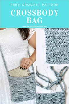 a crocheted bag with the text, free crochet pattern on it