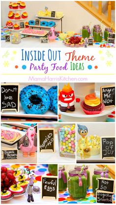 the inside out theme party food ideas are great for any child's birthday celebration