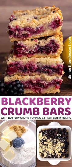 blackberry crumb bars with buttery toppings and fresh berry filling