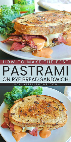 Looking for a main course idea that will make your mouth water? Don't miss the best pastrami reuben sandwich with quality, fresh ingredients! Who wouldn't love an easy reuben sandwich recipe with a dressing oozing out on its side? Learn how to make this! Hot Pastrami Sandwich On Rye, What To Do With Rye Bread, Pastrami And Sauerkraut Sandwich, Sauce For Pastrami Sandwich, Pastrami Grilled Cheese, Pastrami Sandwich With Coleslaw, Cornbeef And Rye Sandwiches, Pastrami Panini Recipes, Pastrami Sandwich Sauce