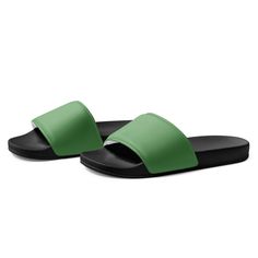 Looking for a stylish and practical pair of slides for your next beach or pool day? Look no further than our Dusty Green Color Women's Slides. These slides are perfect for those who want a casual and relaxed look without sacrificing style. With a simple and minimalist design, these slides are easy to slip on and off, making them perfect for a day spent lounging by the water. So why wait? Add these Dusty Green Color Women's Slides to your summer wardrobe today! Women's Slides Product Details: • C Comfortable Slip-on Slides For Vacation, Casual Slide Flip Flops For Summer, Casual Poolside Slip-on Slides, Trendy Solid Color Beach Flip Flops, Casual Beach Slides, Green Non-slip Casual Slippers, Green Non-slip Casual Flip Flops, Casual Green Non-slip Flip Flops, Summer Non-slip Slip-on Slides