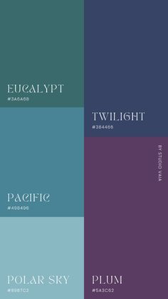 four different font styles on the same color scheme