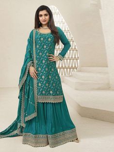 #salwarkameez #salwarsuit #shararasuit #designerdress #dress #dressforwomen #indiandress #indianoutfit #outfitoftheday #pakistanidress #pakistanidesigner #indaindesigner #palazzoset #3pcsset #palazzosuit #shararadress #dynabellaboutique #embroidereddress #haldioutfit #dressdesign2024 #girls #latestdesigns #pakistaniwedding #etsysale #etsyusa #etsyuk #dressinusa #freeshipping #dresses #bridesmaidsgift #weddingplanner #indianweddingdress #partywear #sangeetoutfit #weddingwear #Bridesmaidsdress #US Pakistani Sharara Suit, Blue Sharara, Pakistani Sharara, Stitching Dresses, Teal Blue Color