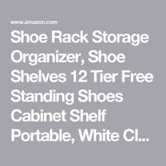 shoe rack storage organizer, shoe shelves 1 tier free standing shoes cabinet shelf portable, white cl