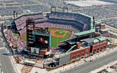 an aerial view of a baseball stadium