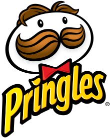 the logo for pringles cookie experience on a red and black background with an image of a man's face