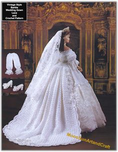 an image of a wedding gown and shoes for barbie doll dolls in the style of mary ann