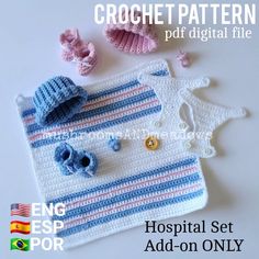 crochet pattern for hospital set add - on only