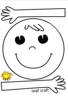 a drawing of a smiling face with the word leaf craft