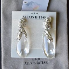 New With Cardholder Details: Crystal Encrusted Stones Clip On Clear Teardrop Stone 2.5” Drop Ab Stamp On The Back Alexis Bittar Jewelry, Alexis Bittar, Earrings Color, Teardrop Earrings, Clip On, Jewelry Earrings, Women Jewelry, Stamp, Crystals